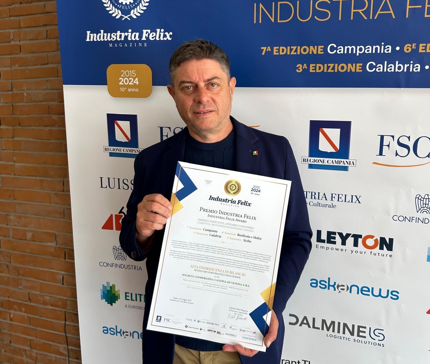 A Cantina di Venosa il Premio Industria Felix